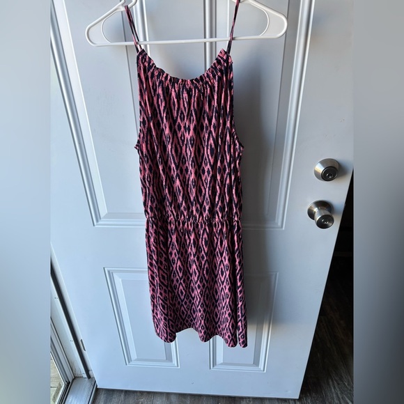 Banana Republic Flirty Summer Dress Pink, Blue Geo Sleeveless Medium - Picture 3 of 5